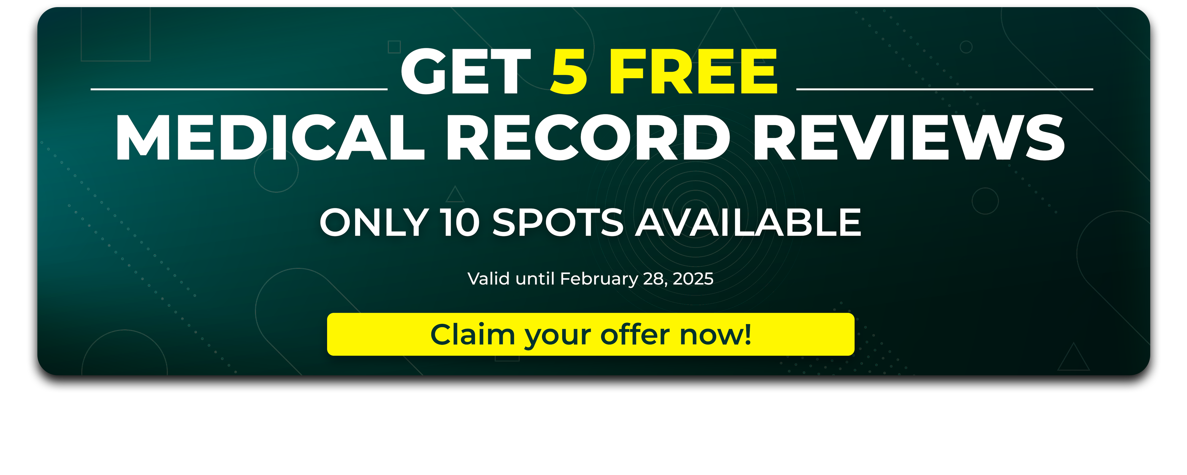 VIP medical record review offer banner